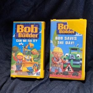 Lot of 2 VHS Bob the Builder kids movie Can We Fix It & Bob Saves the Day Vtg